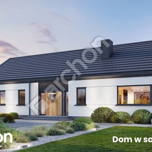 Dom w sadźcach 2 (E) - nowoczesna parterówka z efektowną strefą dzienną